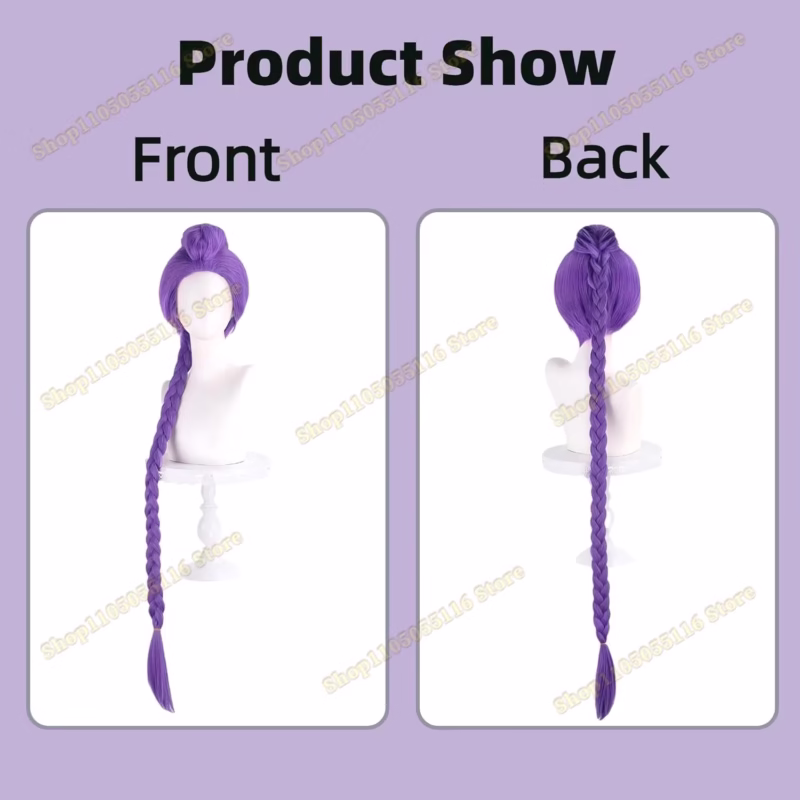 Costume wig for Kpop Demon Hunters for Rumi, Mira, Zoey, Saja, Boys, and Men, Women, and Baby. Synthetic hair. Free wig cap. Cosplay. Halloween. Party. Props - Image 5