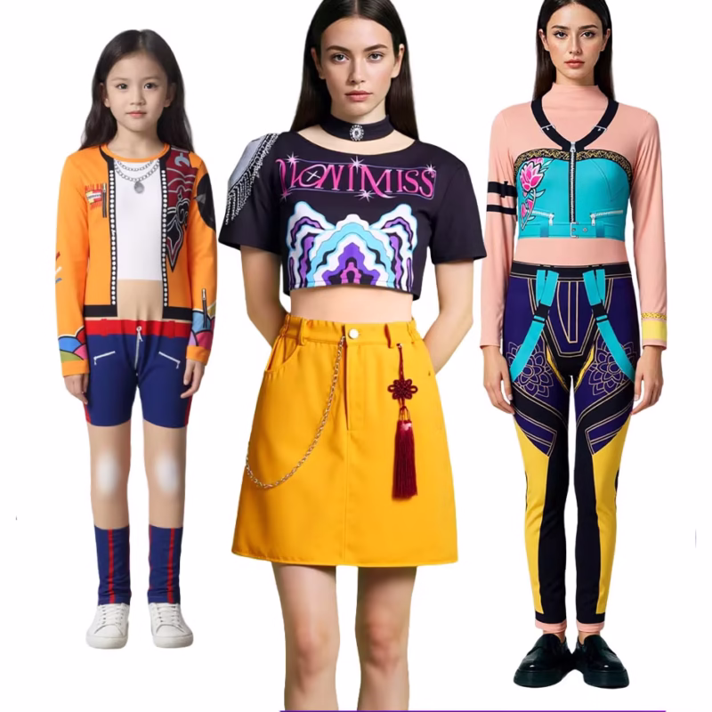 Movie K-Pop Demon Hunters Halloween Girls Rumi Mira Zoey Costume Fashion Casual Kids to Adult Carnival Clothing