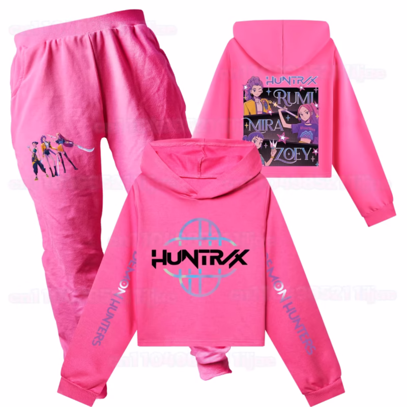 Kpop Demon Hunters Hoodie Kids Rumi Mira Zoey Chat Clothes Sets Baby Girls Cartoon Outfits Teenager Boys TrackSuits Clothing - Image 4