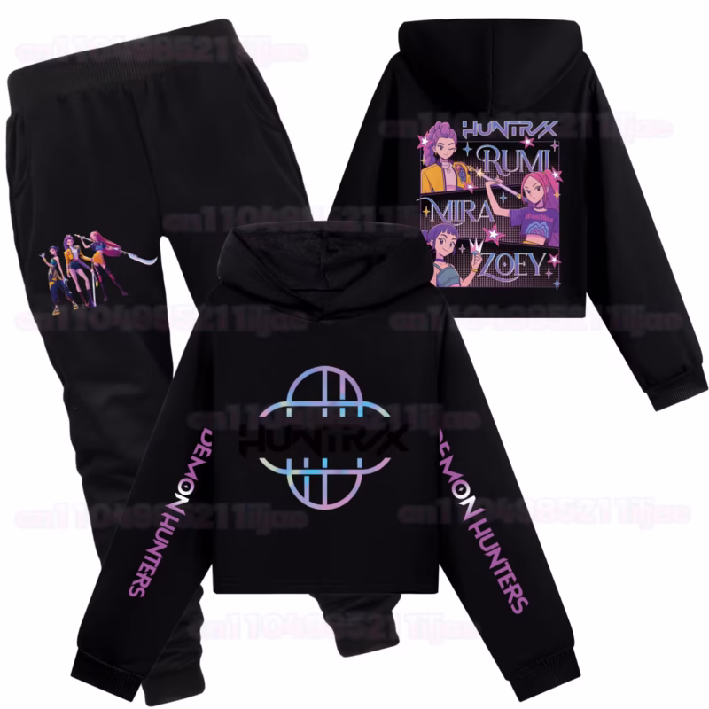 Kpop Demon Hunters Hoodie Kids Rumi Mira Zoey Chat Clothes Sets Baby Girls Cartoon Outfits Teenager Boys TrackSuits Clothing - Image 2