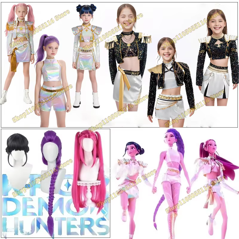 Complete the perfect Rumi, Mira, Zoey cosplay look with the Women Demon Hunters Cosplay Wigs Anime Rumi Mira Zoey Costume Wigs with Purple Braids