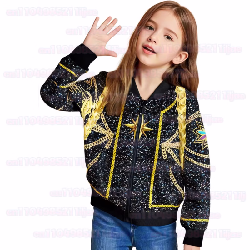 Kids Zipper Hoodie Rumi Child Fashion Polyester Printed Outwear Party - Image 4