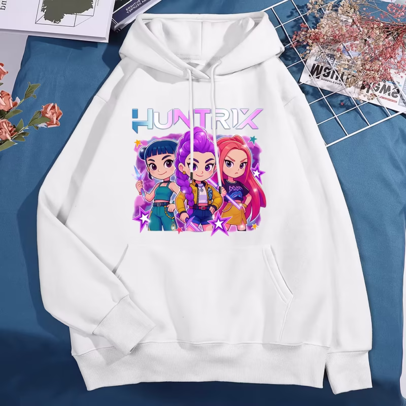 Fashion long sleeved sweater Kpop Devil Hunter outdoor sports hoodie cute Mira Rumi Zoey printed casual loose hoodie - Image 2