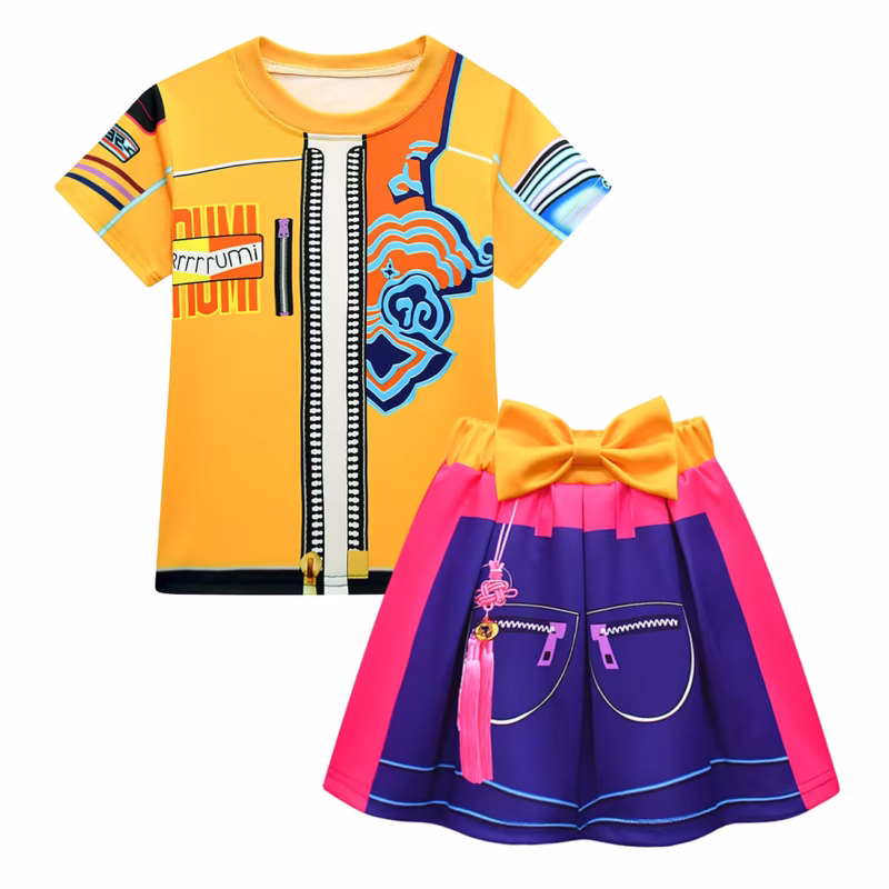 Make your kid a shining star with the Rumi Demon Hunters Costume - Kid Girl Carnival K-Pop Idol Dancer Set