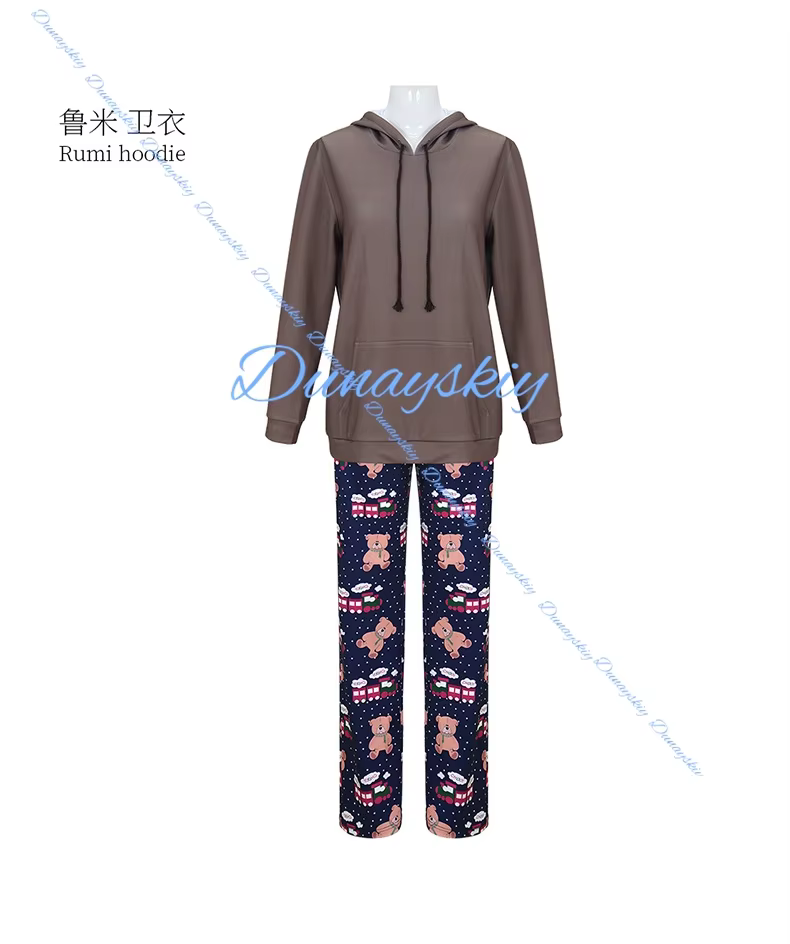 RUMI Sleeping Pants Hoodie KPop Hunters Kids Cosplay Performance Costumes Wig Cartoon Trousers Funny Streetwear Anime Girl's - Image 2