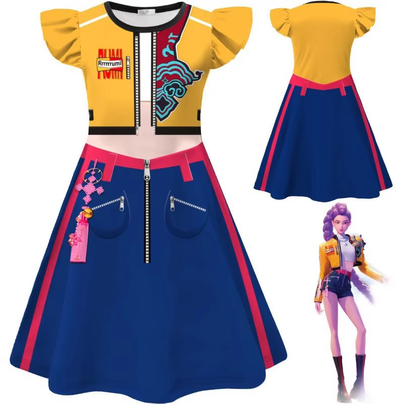 Thousands of girls dream of stepping on stage and showcasing their talent, and for them, the Huntrix K-Pop Mira Rumi Zoey Demon Hunters 2 Style Black White Outfit is perfect