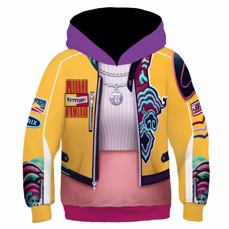 Allow your child to immerse themselves in fantasy and fun with the Kids Girls Rumi Cosplay Hoodie Coat. This cartoon-style roleplay costume is for girls who enjoy cosplay - Image 3