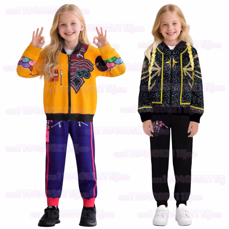 Kids Zipper Hoodie Rumi Child Fashion Polyester Printed Outwear Party - Image 2