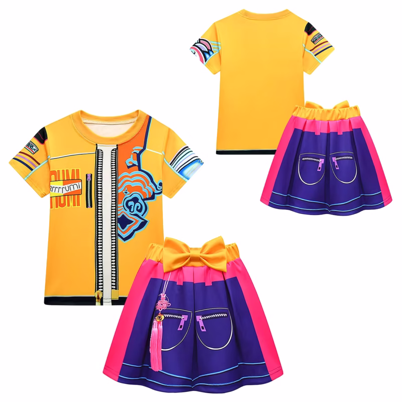 Make your kid a shining star with the Rumi Demon Hunters Costume - Kid Girl Carnival K-Pop Idol Dancer Set - Image 5