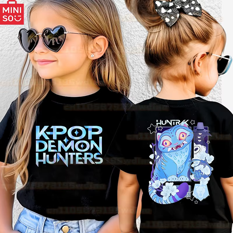 The MINISO Kpop Demon Hunters 2025 Girls’ 3D Printed Cosplay Dress Halloween Stage RolePlay with Mira Rumi Zoey