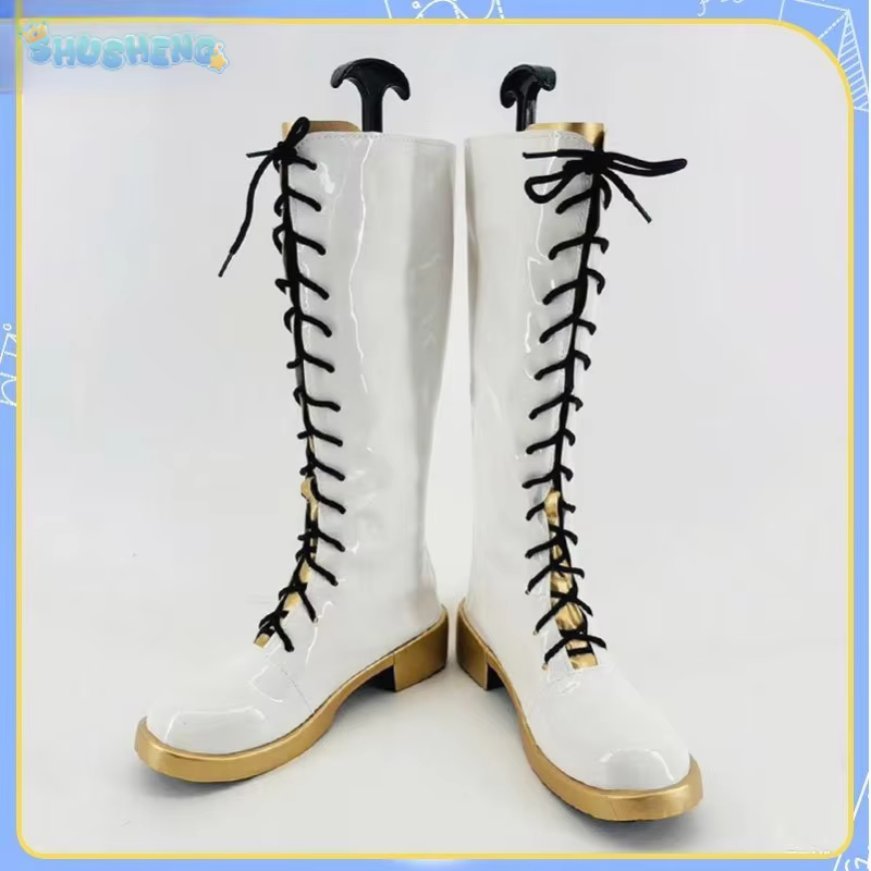 Rumi KPop Demon Hunters Cosplay Shoes New Men's and Women's Fashion White Boots Halloween Party Rumi High Heels