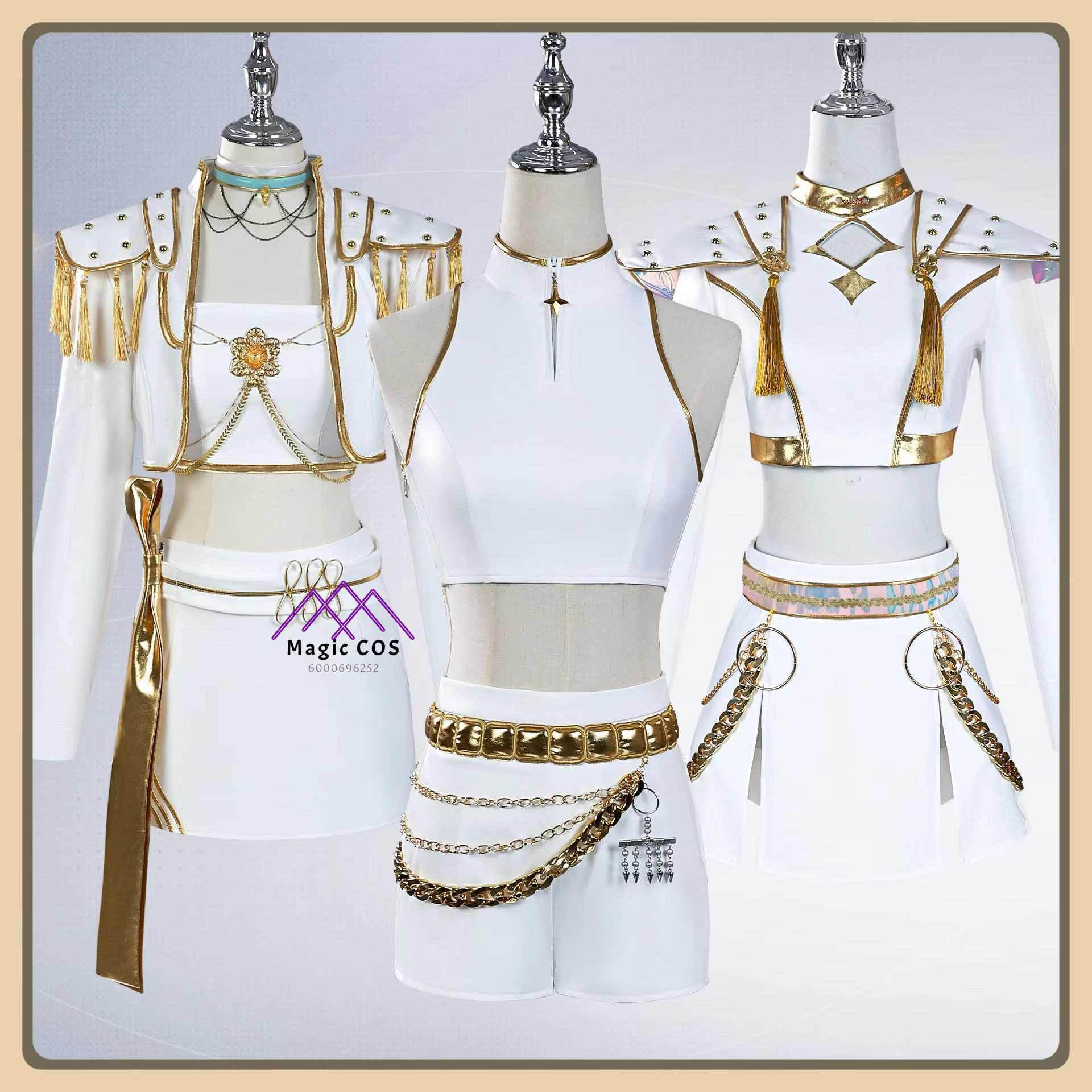 Anime Demon Hunters Cosplay Costume Rumi Mira Zoey Role Playing Stage Outfit White Dress for Women Child Adult Comic Con Party