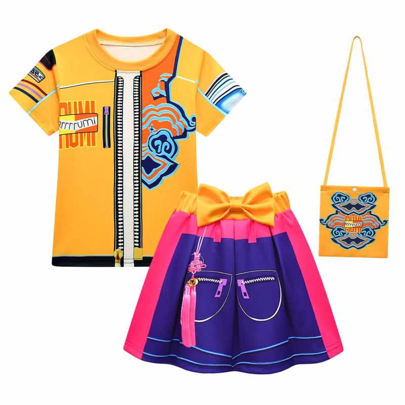Make your kid a shining star with the Rumi Demon Hunters Costume - Kid Girl Carnival K-Pop Idol Dancer Set - Image 2