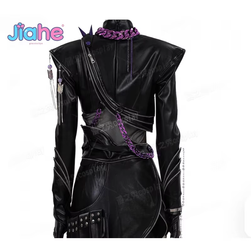 K Pop mannered Rumi Mira Zoey Posh costume new leather jacket pants gloves plus belt accessory set Halloween cosplay women uniform