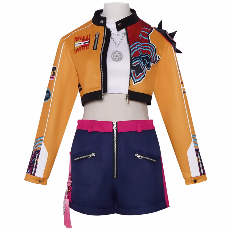 Halloween cosplay outfits for Children Rumi Zoey Mira Cosplay KPop Demons Hunters costume for girls women KPop Black and Golden Suit Saja powered Boys and Halloween role playing outfits