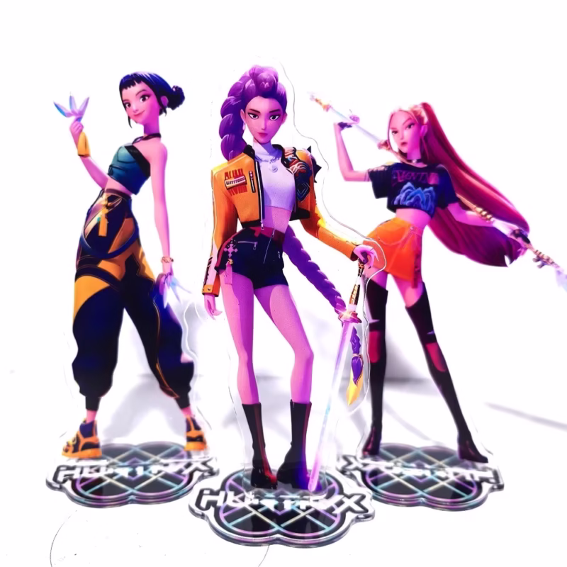 Anime Movie KPop Demon Hunters HUNTR/X Rumi Mira Zoey Cosplay Standing Plate Acrylic Figure Stand Accessories Ornament Gift Prop