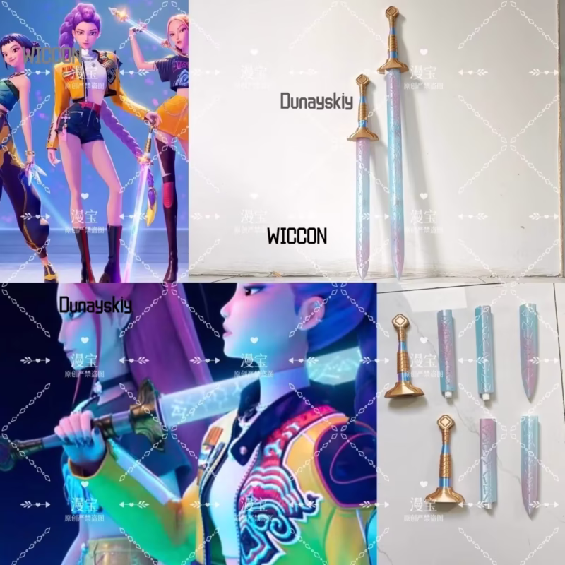Huntrix Kpop Demon Hunters Rumi Zoey Mira Girls Cosplay Costumes Accessions Cool Fight 3D Jirai Kei Party Daily Stage Halloween. - Image 2